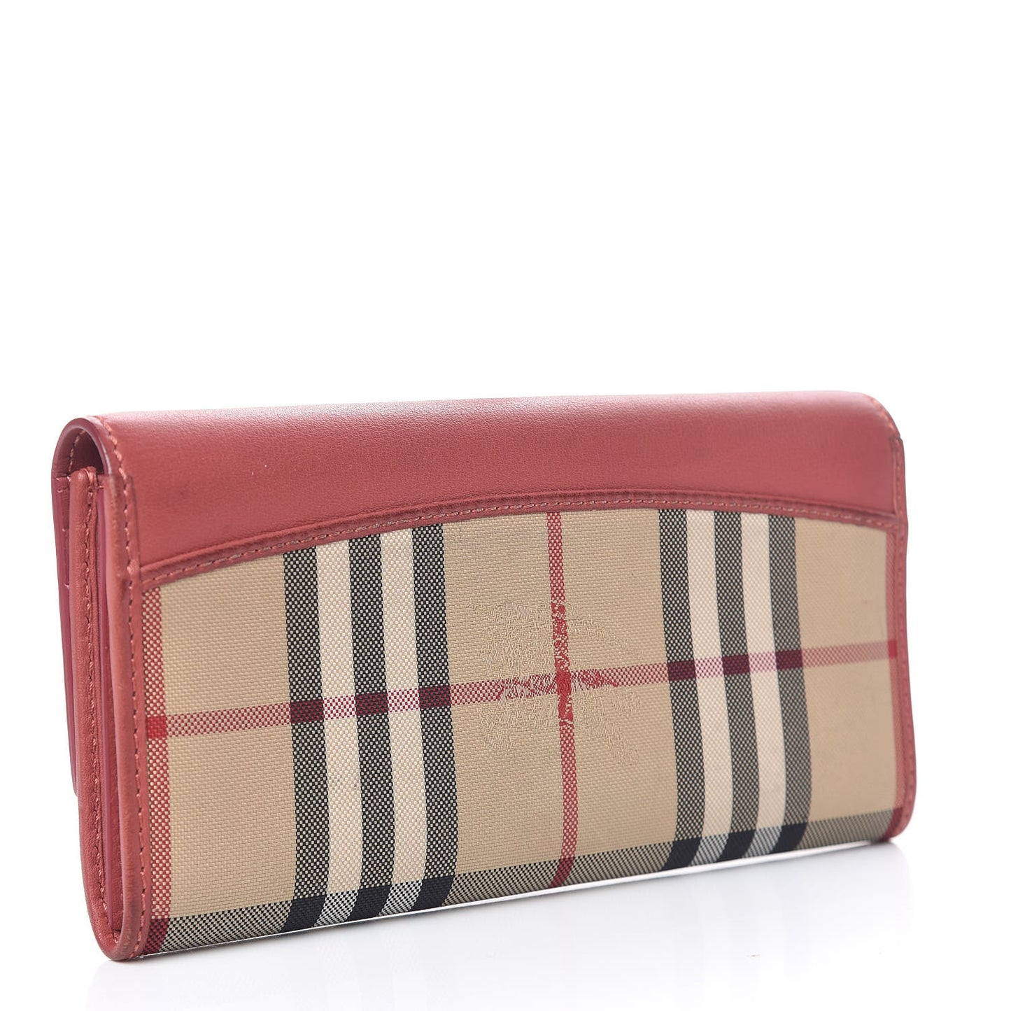 Calfskin Horseferry Check Porter Continental Wallet Coral Pink