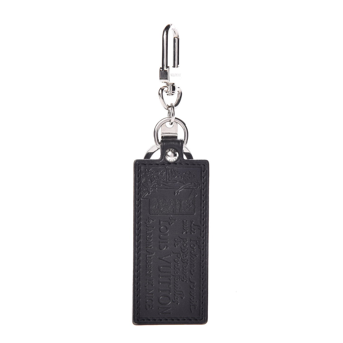 Calfskin Porte Clefs Fortune Key Chain Black