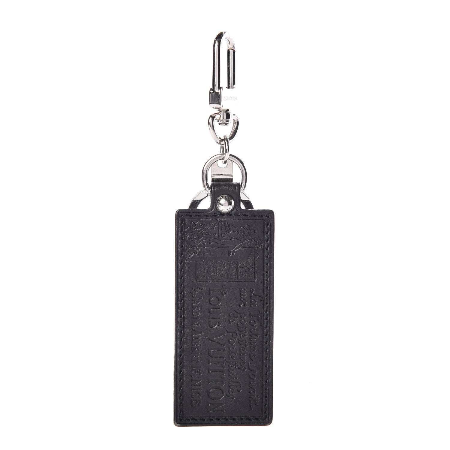 Louis Vuitton Calfskin Porte Clefs Fortune Key Chain Black 1 of 3