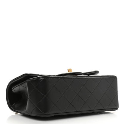 Chanel Lambskin Quilted Mini Top Handle Rectangular Flap Black 4 of 11