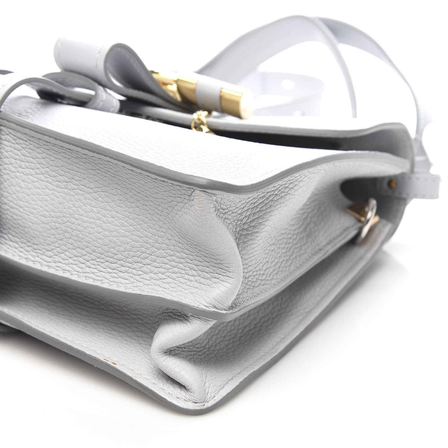 Chloe Shiny Grained Calfskin Medium Aby Day Shoulder Bag Airy Grey 9 of 10