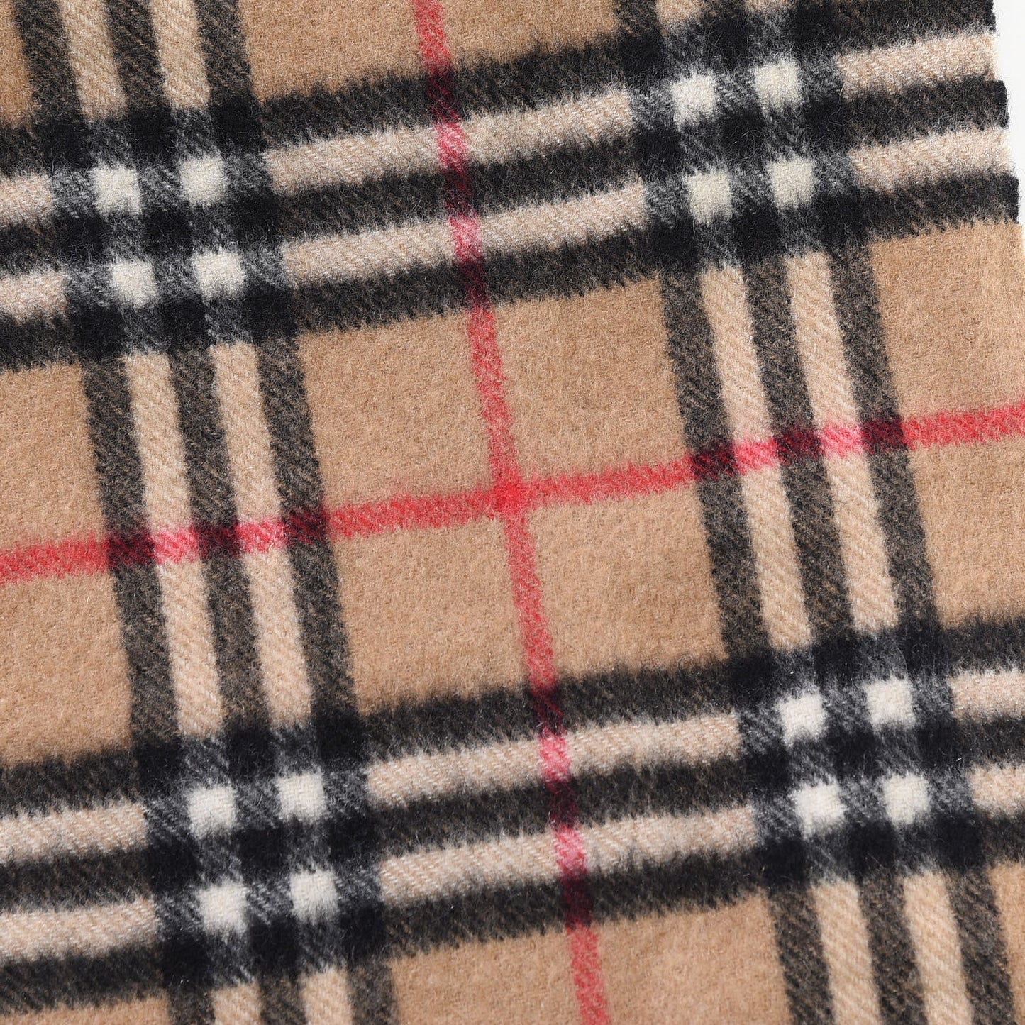 Cashmere House Check Fringe Scarf Camel