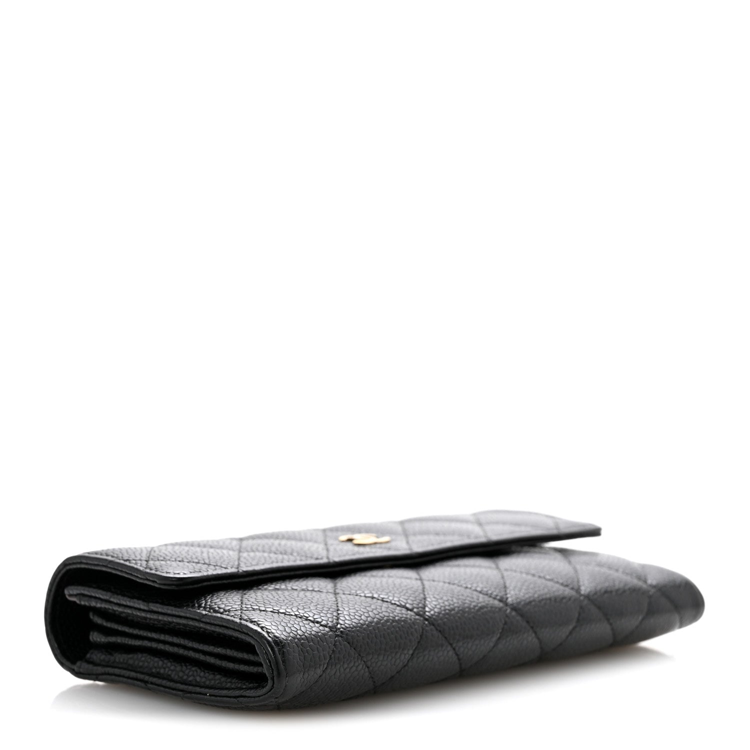 Chanel Caviar Quilted Large Gusset Flap Wallet Black 4 of 10