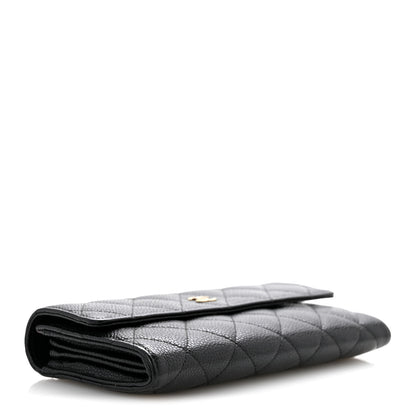 Chanel Caviar Quilted Large Gusset Flap Wallet Black 4 of 10