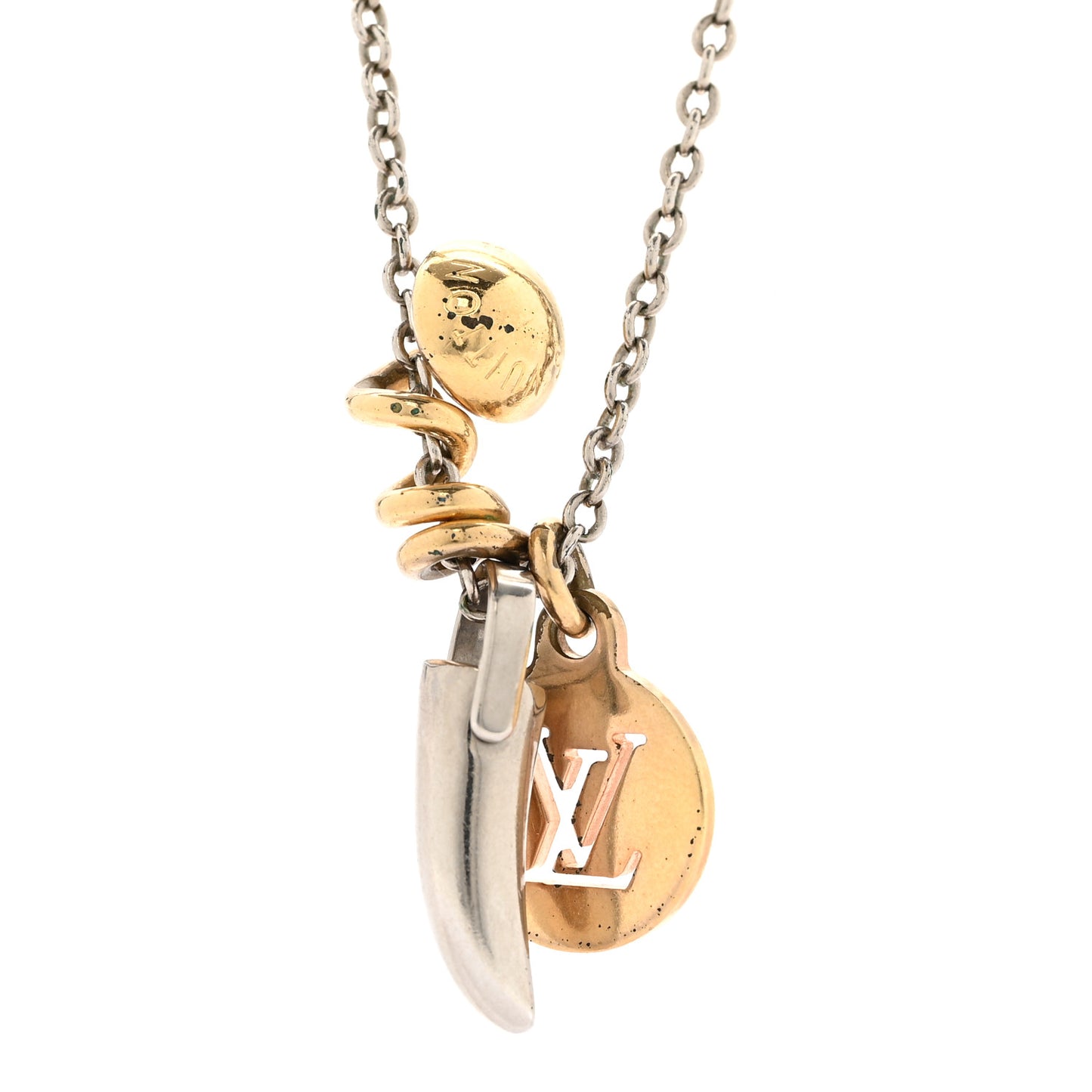 Metal Safari Charms Necklace Silver Gold