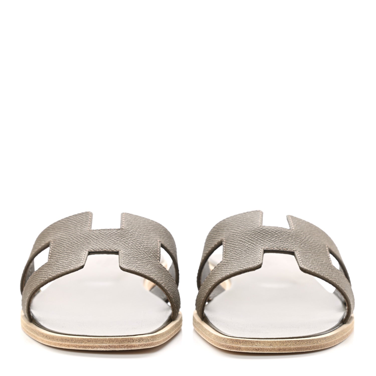 Hermes Epsom Oran Sandals 38 Etoupe 2 of 9