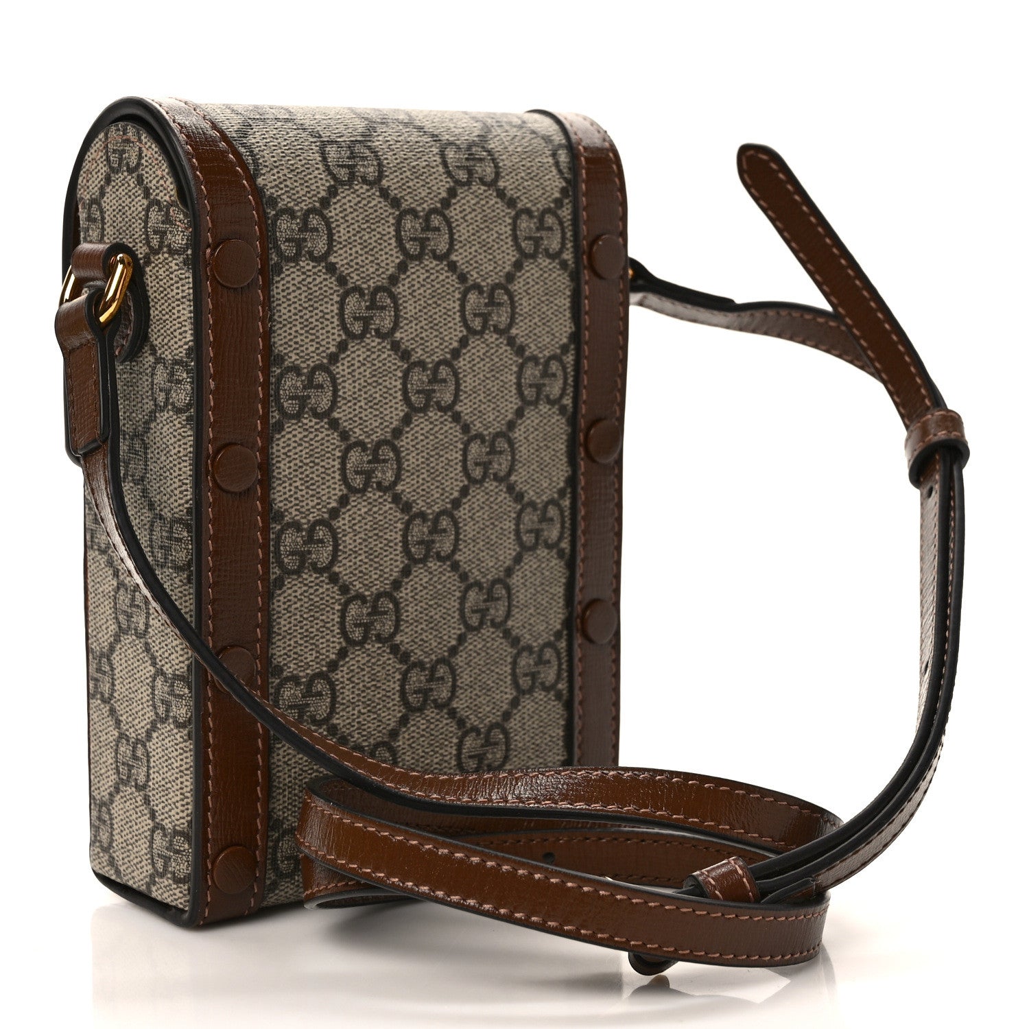 Gucci GG Supreme Monogram Mini Horsebit 1955 Crossbody Bag Beige Brown Sugar 3 of 10