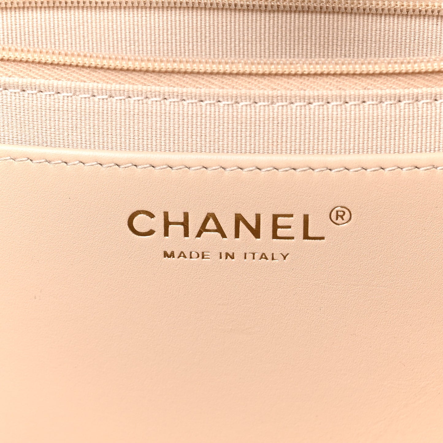 Caviar Stitched Pocket CC Large Tote Light Beige