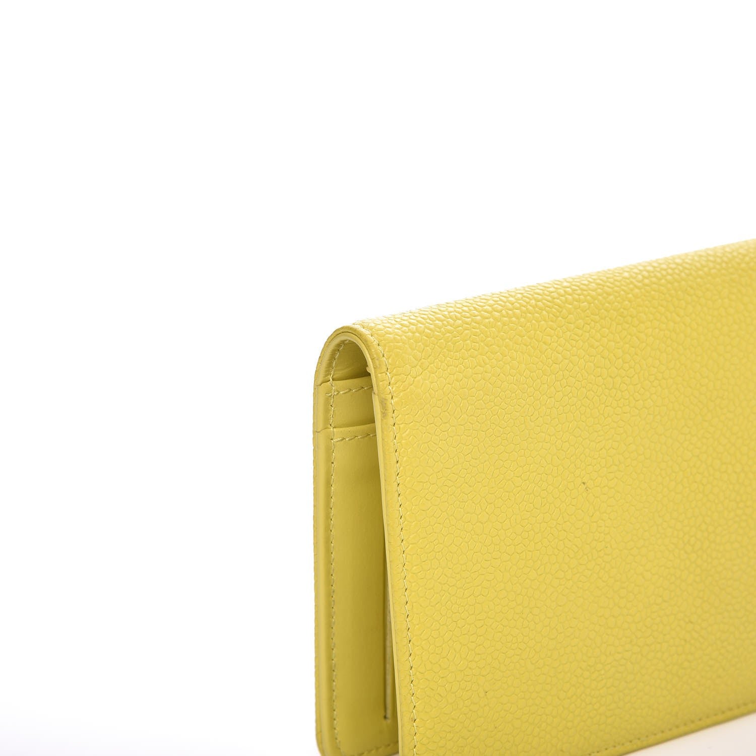Chanel Caviar Timeless CC Yen Wallet Yellow 11 of 19