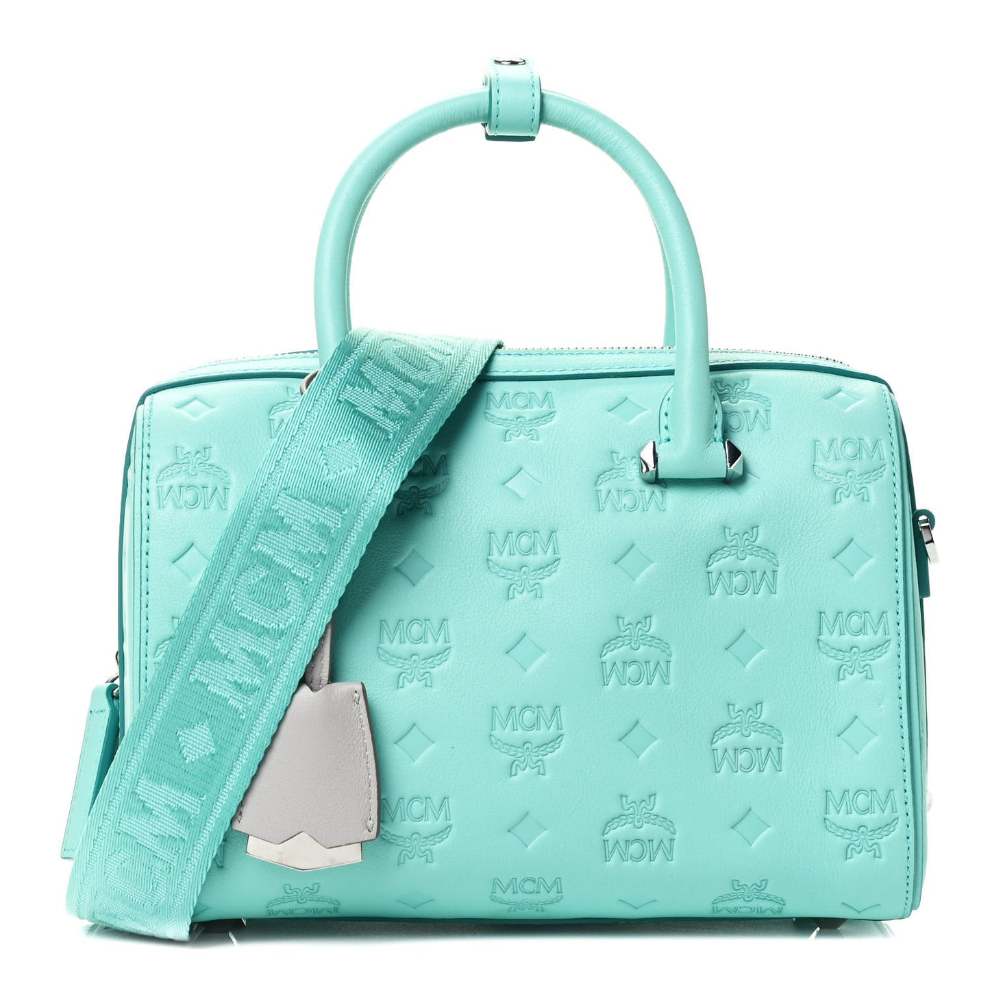 Calfskin Ottomar Monogram Essential Boston Bag Pool Blue