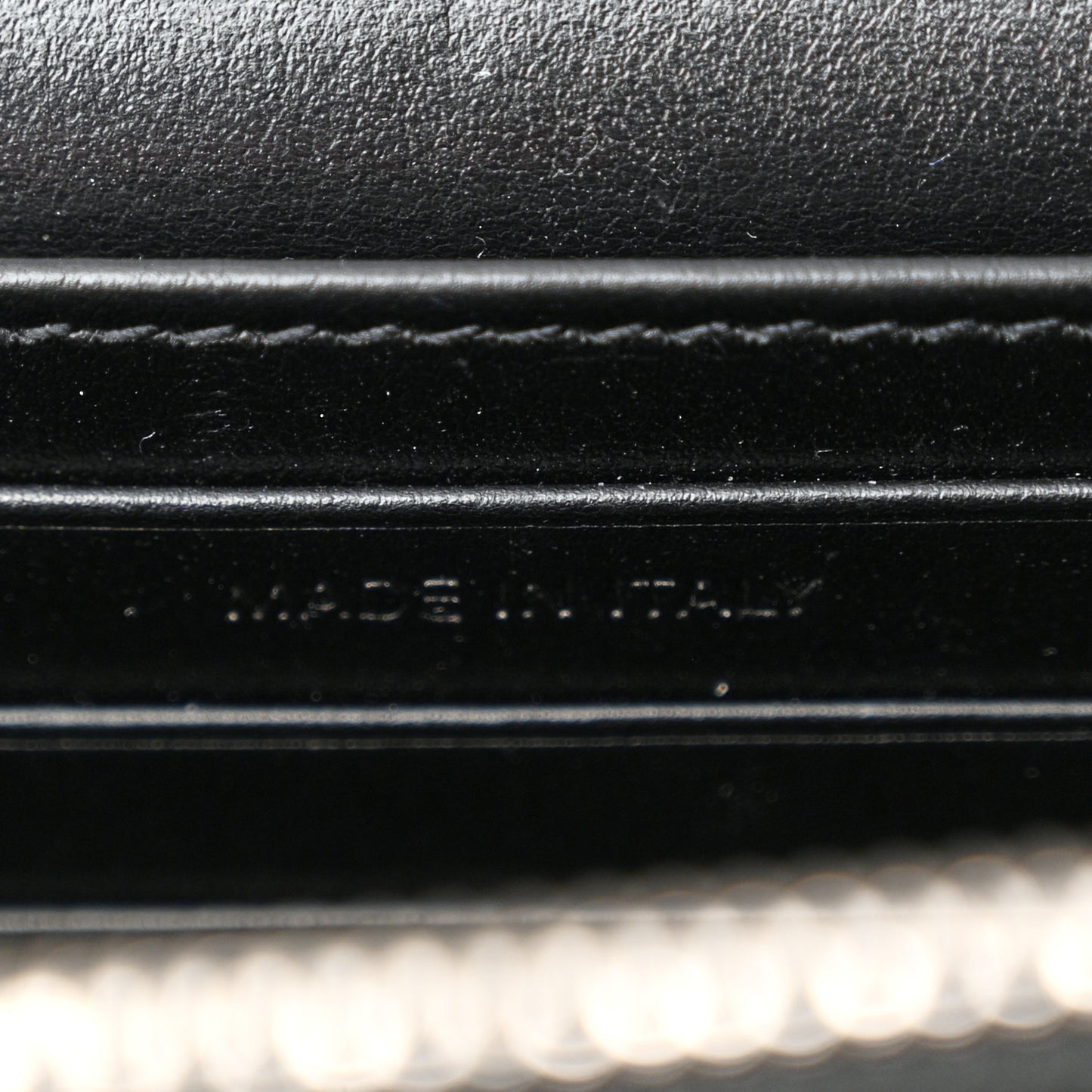 Calfskin Crocodile Embossed Monogram Sunset Chain Wallet Black