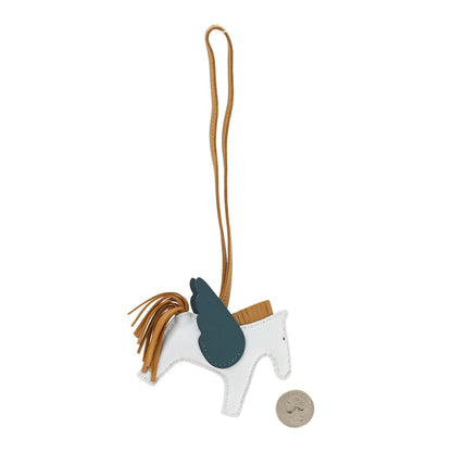 Hermes Milo Lambskin Grigri Rodeo Pegase Horse Bag Charm PM Bleu Brume Sesame Vert Bosphore 2 of 6
