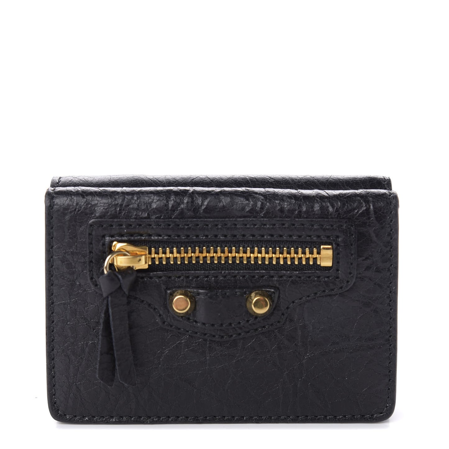 Agneau Gold City Mini Wallet Black