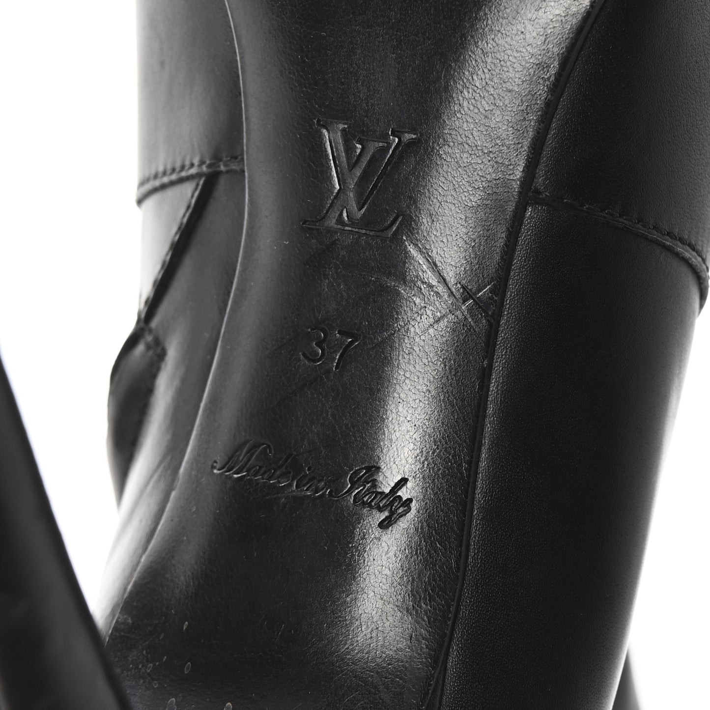 Calfskin Belted Lock Ankle Boots 37 Black