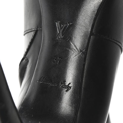 Louis Vuitton Calfskin Belted Lock Ankle Boots 37 Black 7 of 8
