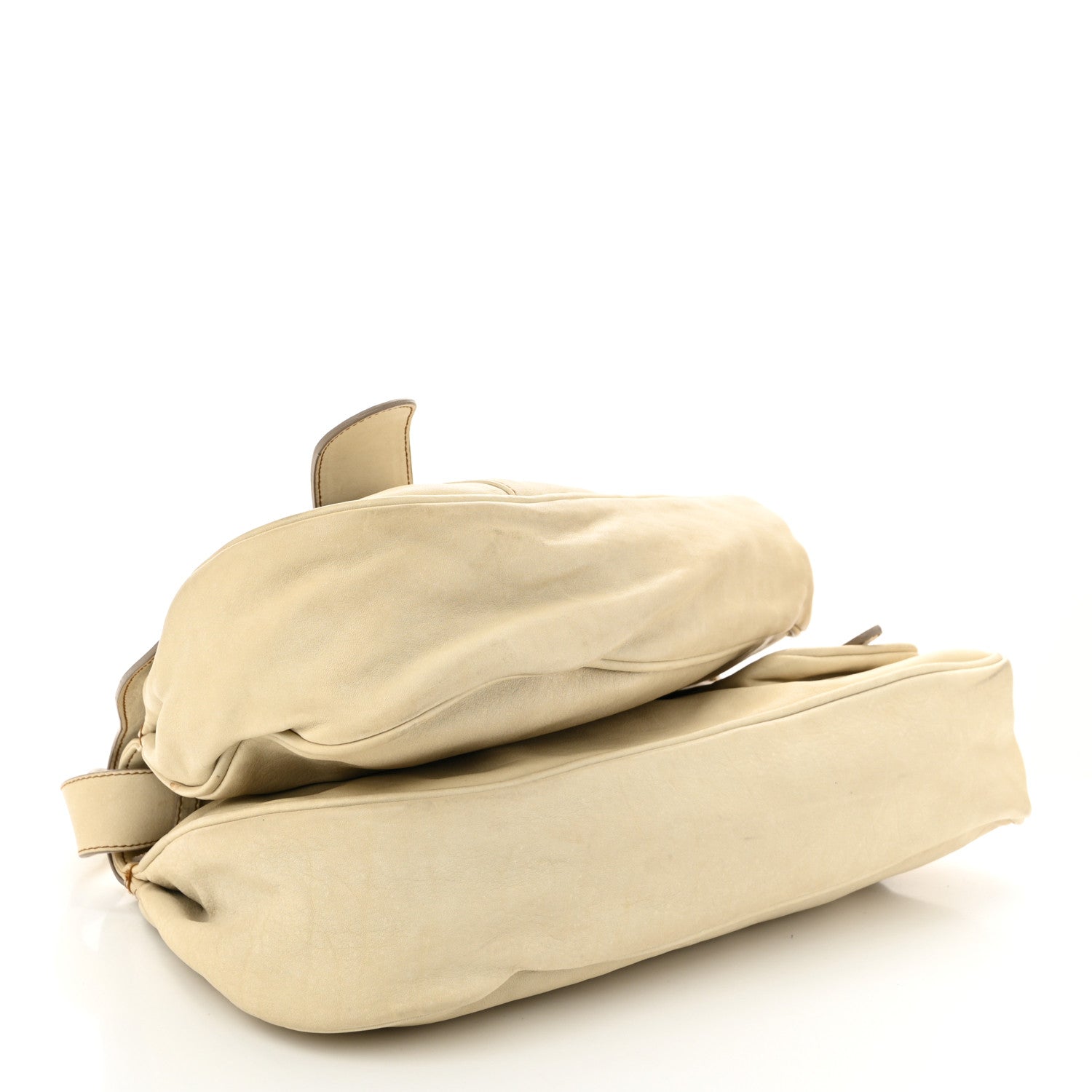 Christian Dior Calfskin Medium Gaucho Double Saddle Bag Ivory 4 of 13