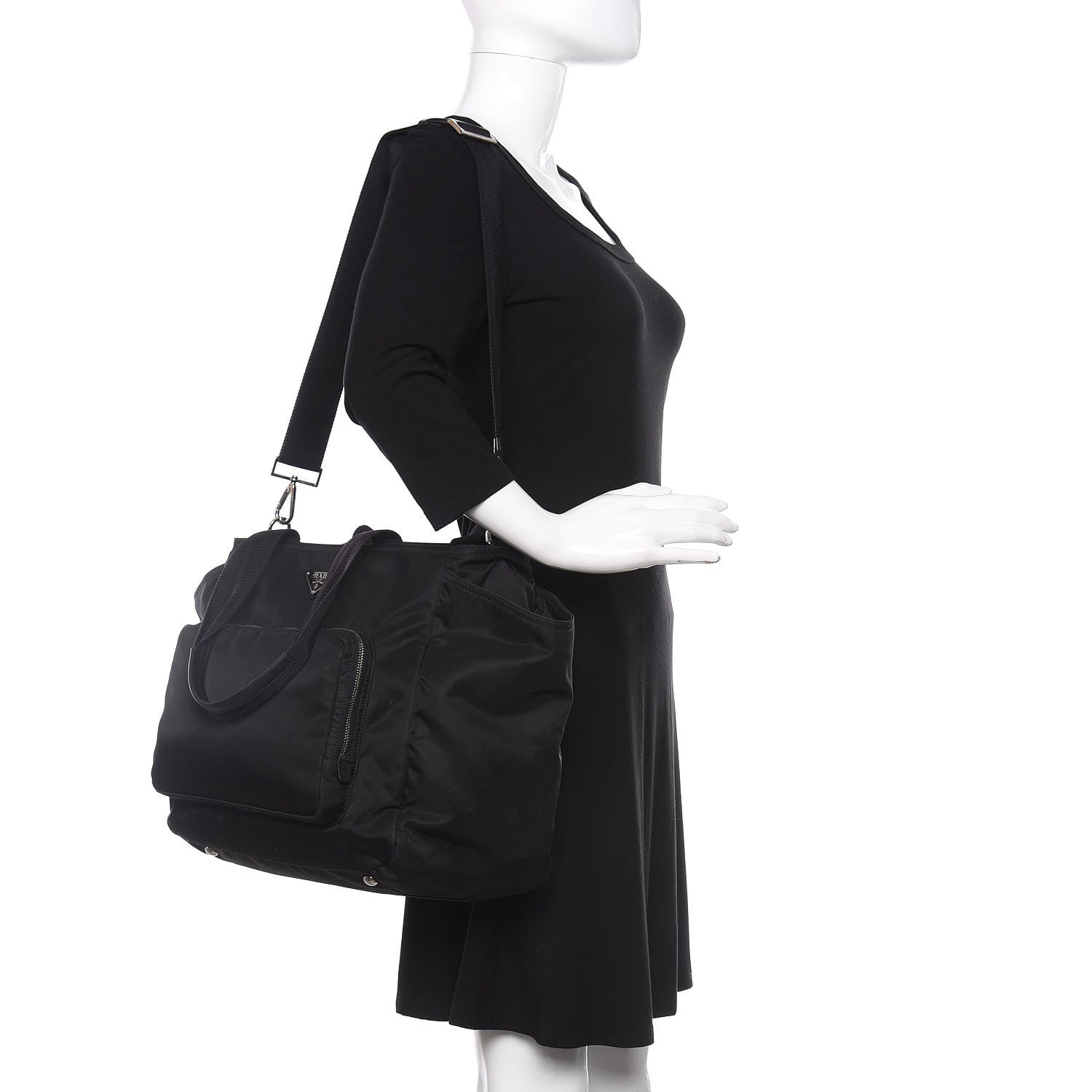 Prada Tessuto Nylon Vela Diaper Bag Black 3 of 12