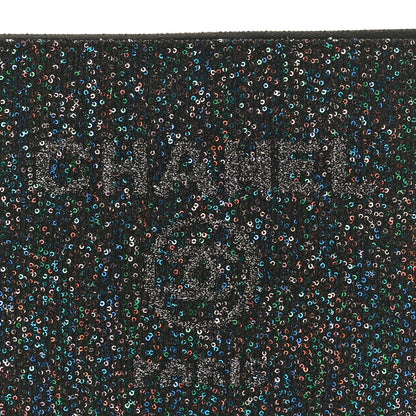 Chanel Canvas Sequin Medium Deauville Cosmetic Pouch Black 8 of 10