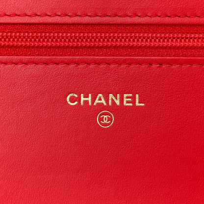 Chanel Tweed Quilted Chanel 19 Wallet On Chain WOC Red White 6 of 12