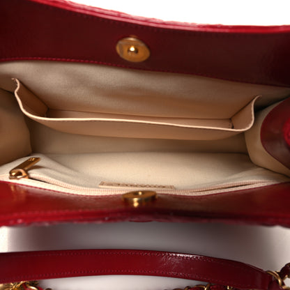 Chanel Shiny Crumpled Calfskin Quilted Wavy CC Hobo Red 5 of 11