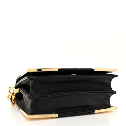 Prada Nappa Triangle Quilted Metal Shoulder Bag Black 4 of 9
