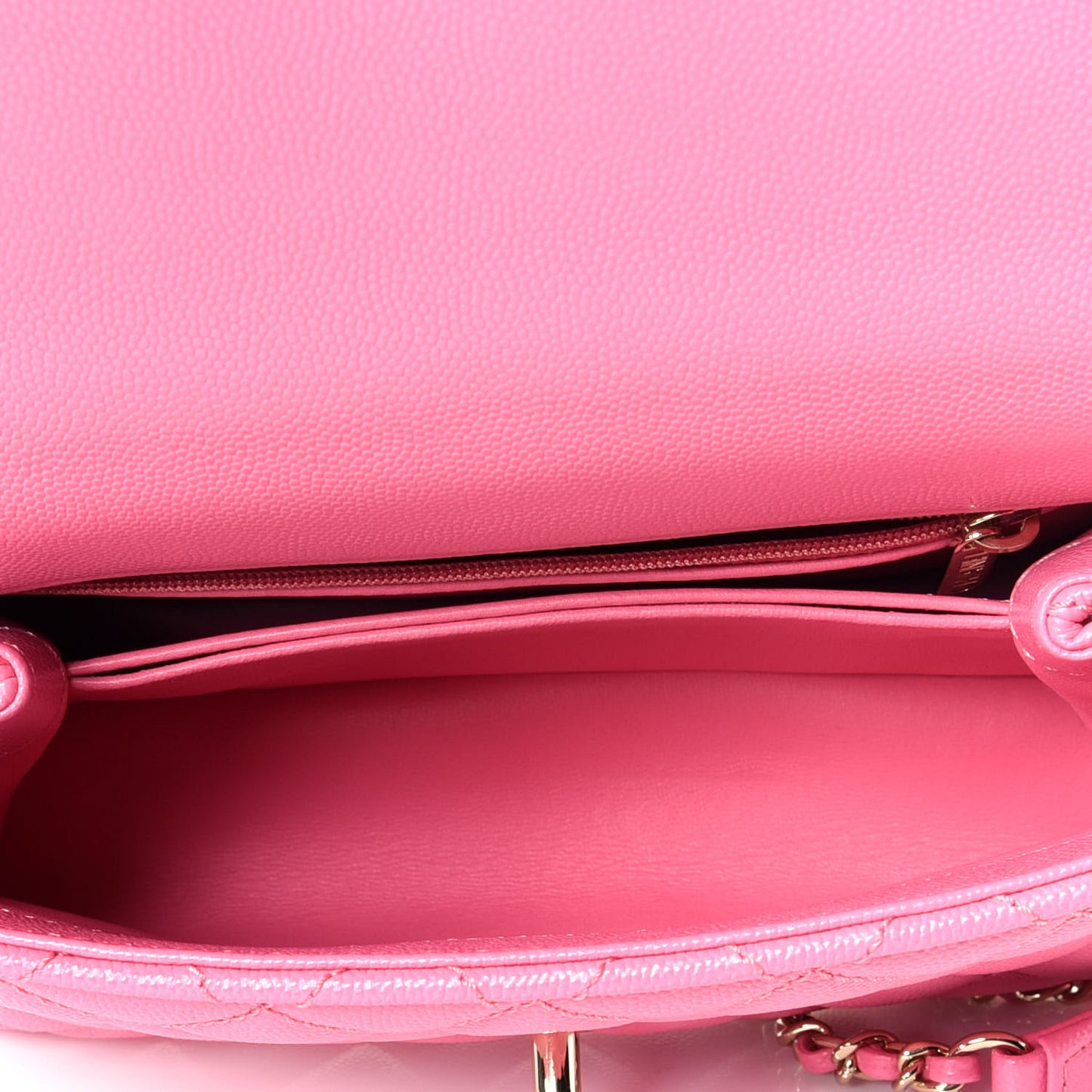 Caviar Lizard Embossed Quilted Mini Coco Handle Flap Pink