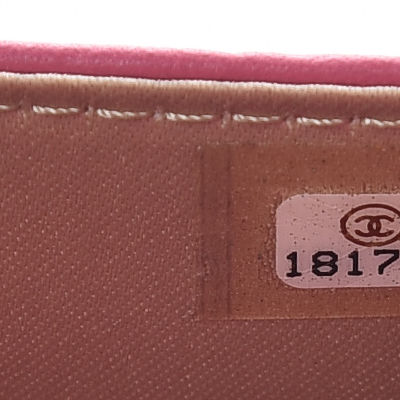 Lambskin Camellia Embossed Wallet On Chain WOC Pink