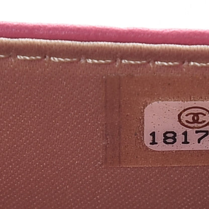 Chanel Lambskin Camellia Embossed Wallet On Chain WOC Pink 8 of 13
