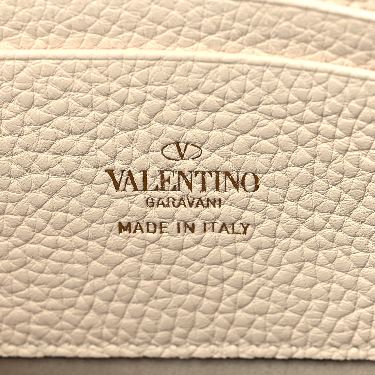 Valentino Garavani Pebbled Calfskin Rockstud Zip Pouch Ivory 6 of 9