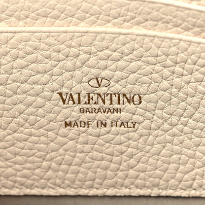 Valentino Garavani Pebbled Calfskin Rockstud Zip Pouch Ivory 6 of 9