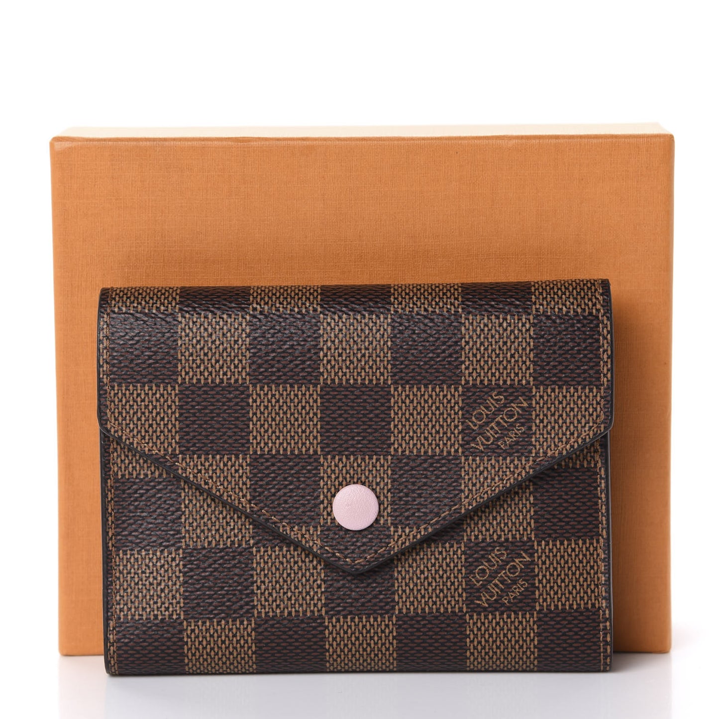 Damier Ebene Victorine Wallet Rose Ballerine