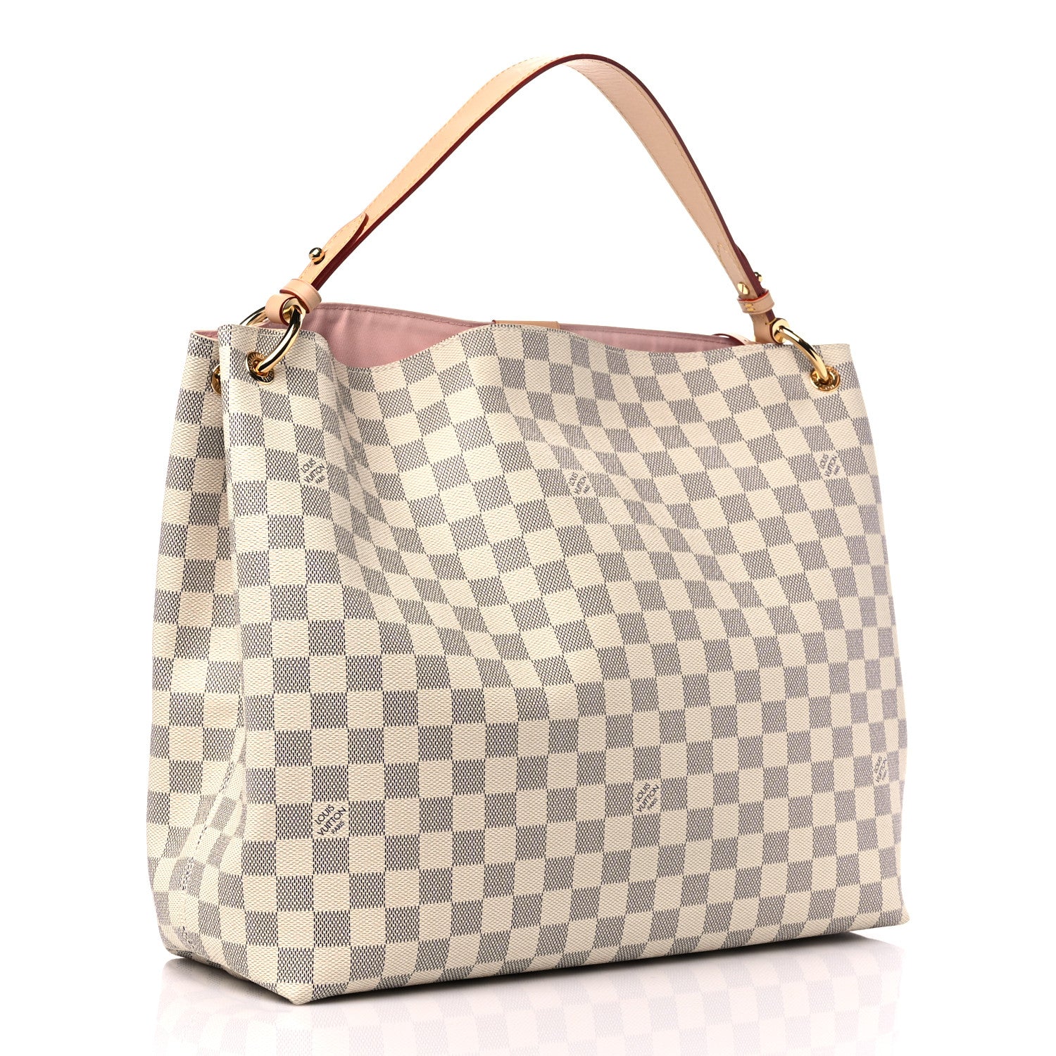 Louis Vuitton Damier Azur Graceful MM Rose Ballerine 3 of 8