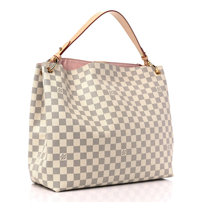 Louis Vuitton Damier Azur Graceful MM Rose Ballerine 3 of 8