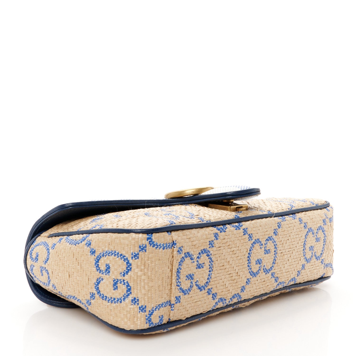 Gucci Raffia GG Monogram Matelasse Small GG Marmont Shoulder Bag Natural Royale Off White 4 of 10