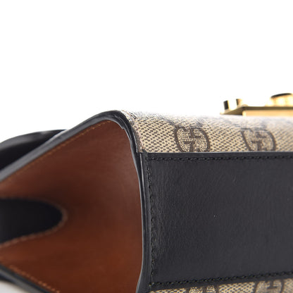 Gucci GG Supreme Monogram Calfskin Small Padlock Shoulder Bag Beige Black Cuir 8 of 11