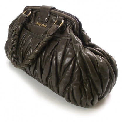 Miu Miu Leather Matelasse Coffer Frame Tote Brown 5 of 10