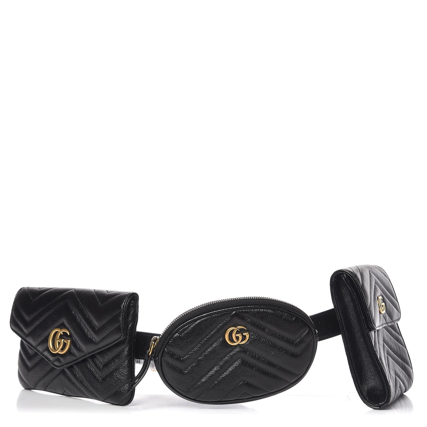 Calfskin Matelasse GG Marmont 2.0 Multi Belt Bag 85 34 Black