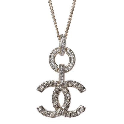 Chanel Crystal CC Logo Pendant Necklace Gold 1 of 6