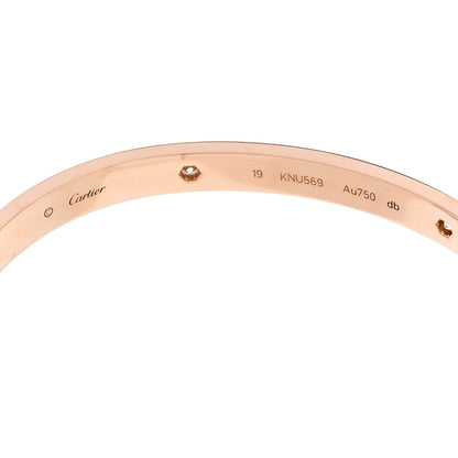 Cartier 18K Pink Gold 4 Diamond LOVE Bracelet 19 4 of 8