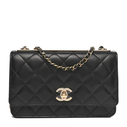Chanel Lambskin Quilted Trendy CC Wallet On Chain WOC Black 1 of 12