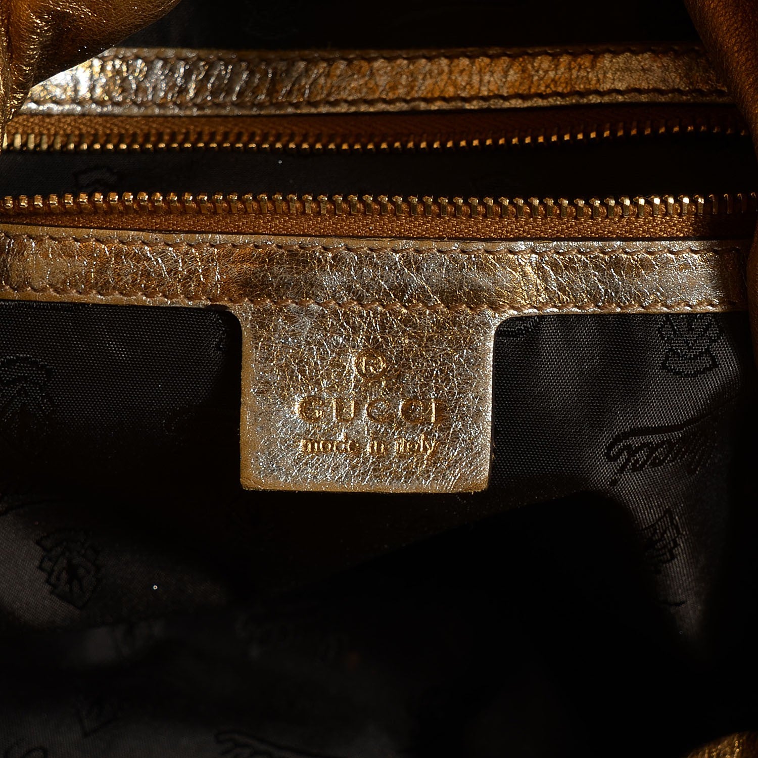 Gucci Patent Calfskin Large Hysteria Top Handle Bag Gold 6 of 9