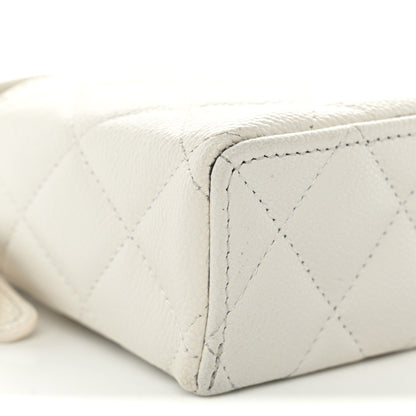 Chanel Caviar Quilted Top Handle Slim Vanity With Chain White 9 of 11