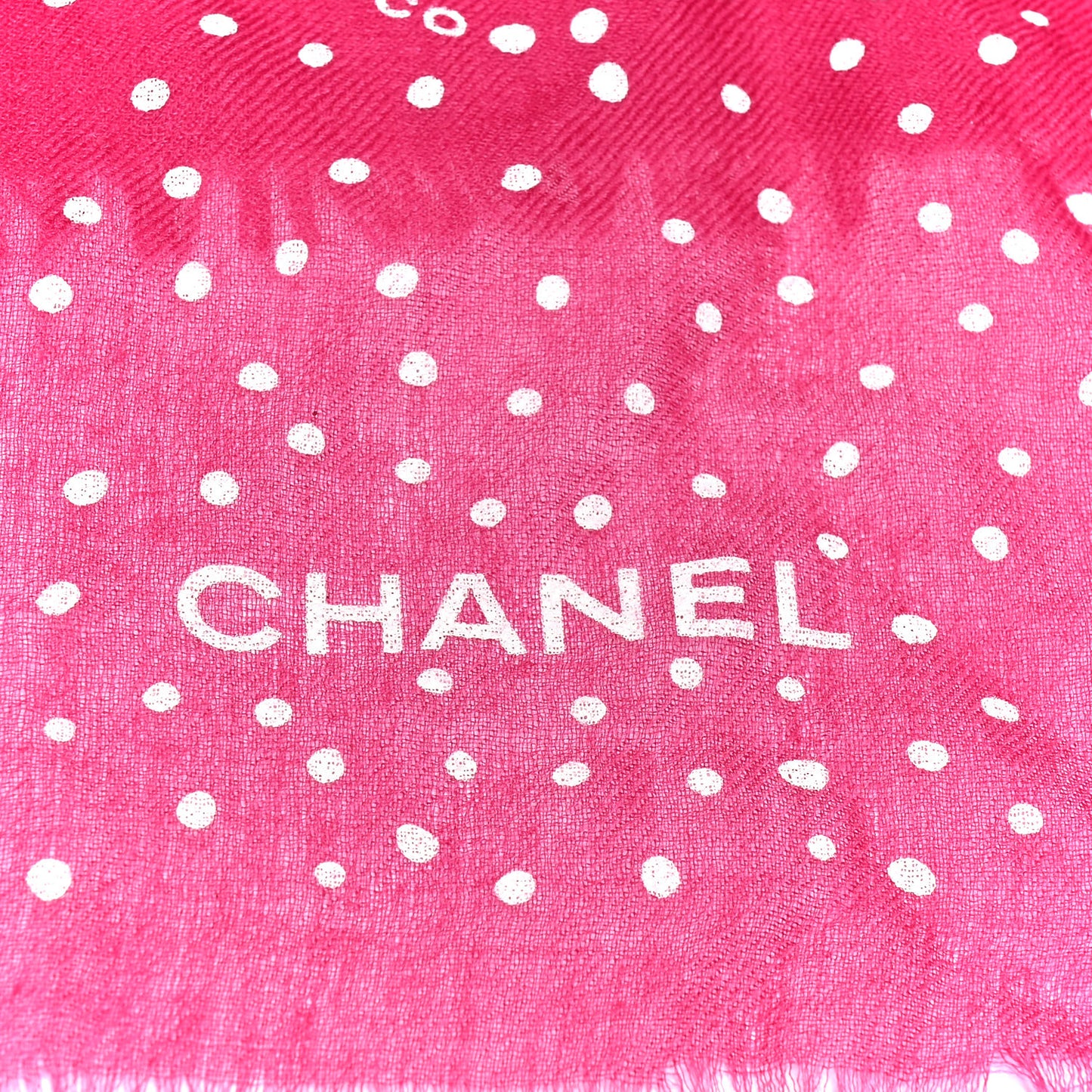 Cashmere CC Polka Dot Fringe Stole Burgundy White