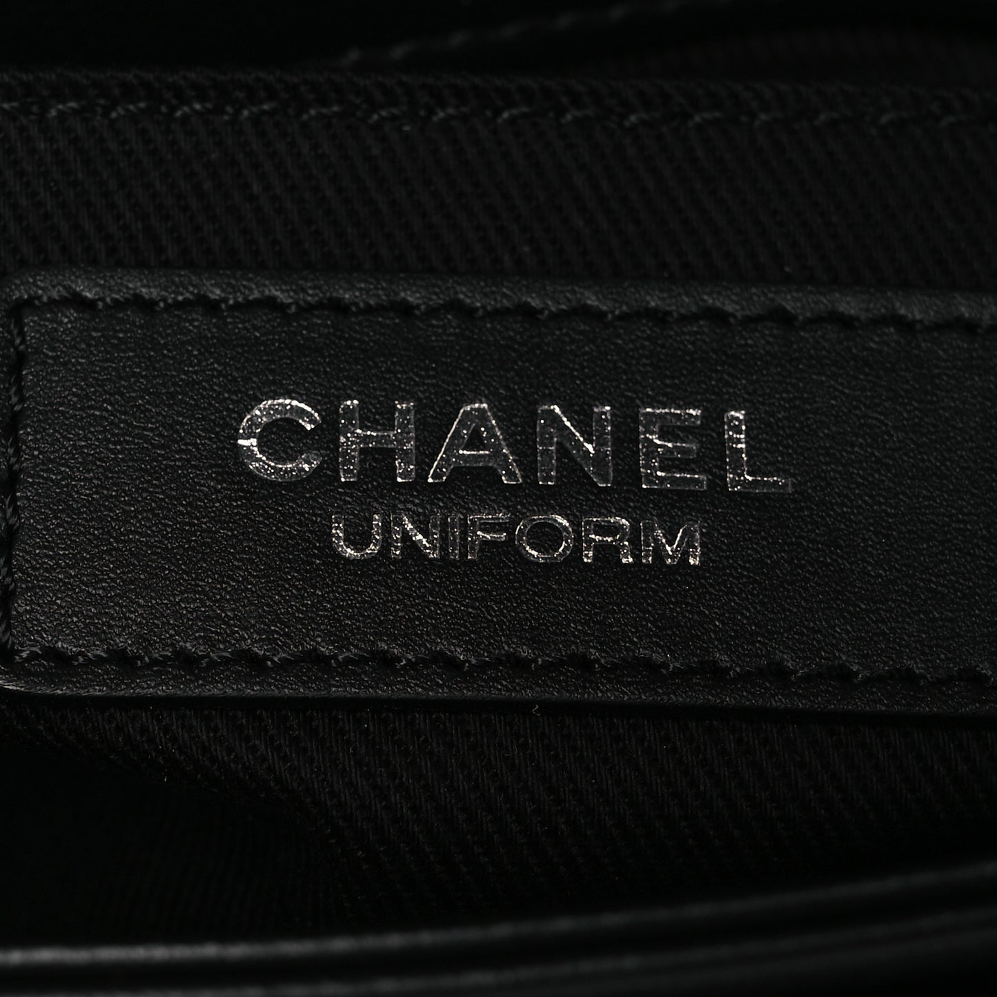 Calfskin Quilted CC Uniform Flap Belt Bag Black