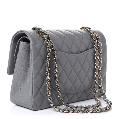 Chanel Caviar Quilted Medium Double Flap Grey 2 of 10