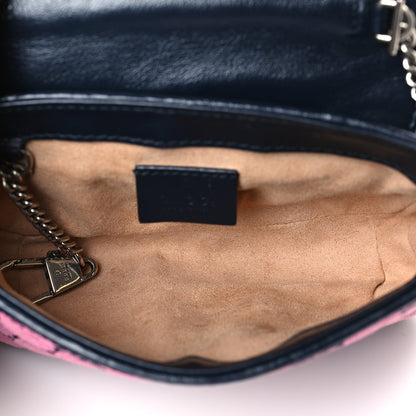 Gucci Monogram Multicolor Matelasse Diagonal Super Mini GG Marmont Shoulder Bag Light Blue Pink Blue Green Red 5 of 9