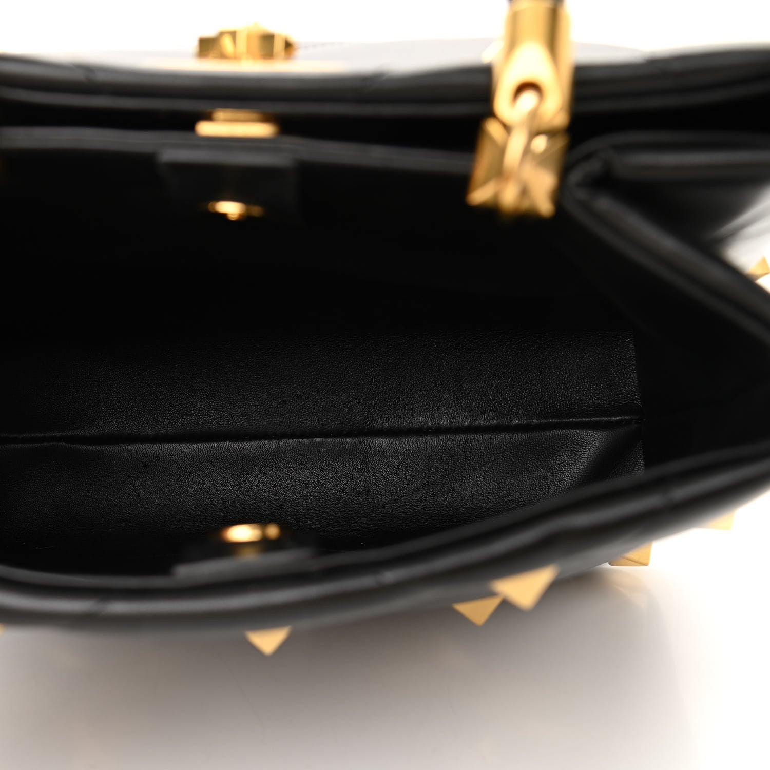 Valentino Garavani Nappa Roman Stud The Handle Bag Black 5 of 10