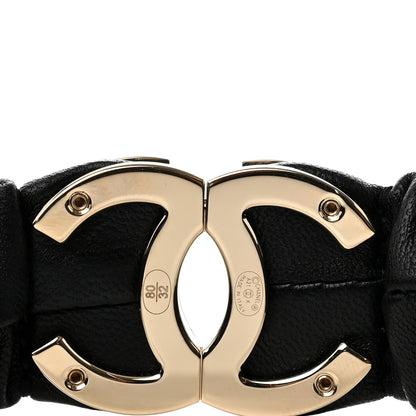 Chanel Lambskin Ruched CC Belt 80 32 Black 3 of 3