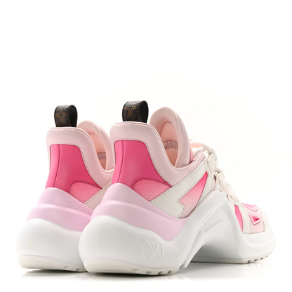 Louis Vuitton Calfskin Technical Nylon LV Archlight Sneakers 37 White Pink 5 of 11