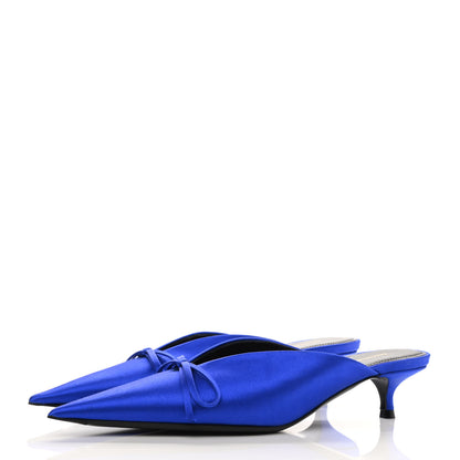 Balenciaga Satin Pointed Toe Knife 40mm Mules 35 Blue 3 of 8